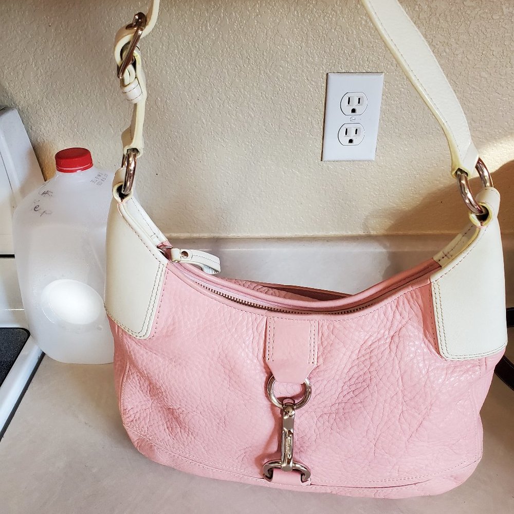 Coach Pink and Cream Satchel